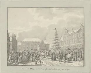 Rewolucja w Haarlemie, 19 stycznia 1795 Pierwszy Dzień Wolności, 19 stycznia 1791 (tytuł na obiekcie)