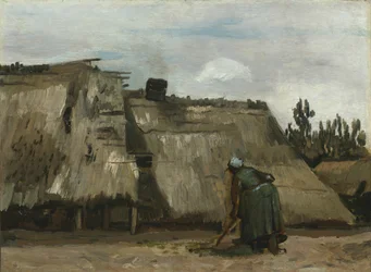 Chłopka kopiąca przed swoją chatą, ok. 1930 r. 1885.