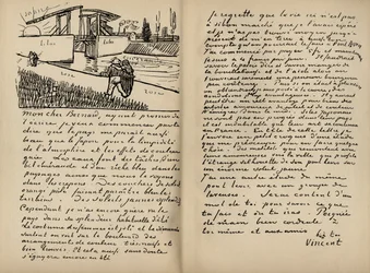 Faksymile listu Vincenta Van Gogha do Emila Bernarda z 18 marca 1888 r. z książki „Vincent van Gogh autorstwa Juliusa Meier-Graefe”, wydanej w 1912 r. (druk)