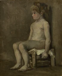 Siedząca naga dziewczyna