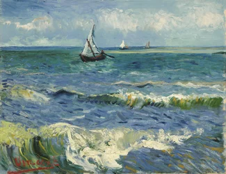 Pejzaż morski w pobliżu Les Saintes-Maries-de-la-Mer