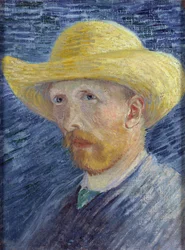 Autoportret ze słomkowym kapeluszem par Gogh, Vincent, van (1853-1890). Olej na płótnie, rozmiar : 41,8x31,5