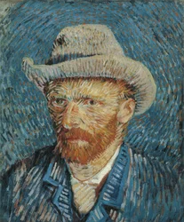 Autoportret z filcowym kapeluszem, 1887-88