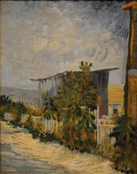 Szopa na Montmartre ze słonecznikiem, 1887