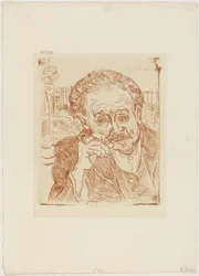 Człowiek z fajką (Portret doktora Paula Gacheta), ok. 1890-1909 (akwaforta na papierze)