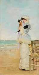 En vue - Obraz Vicente Palmaroli y Gonzalez (1834-1896) - Olej na drewnie - 43x22 - Museo del Prado, Madryt