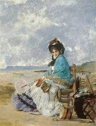 Letnie dni - Palmaroli y Gonzalez, Vicente (1834-1896) - ca 1885 - Olej na drewnie - 44x32 - Museo Carmen Thyssen, Malaga