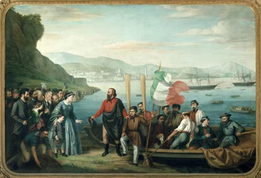 Giuseppe Garibaldi wyrusza z Quarto na wyprawę Tysiąca (obraz)