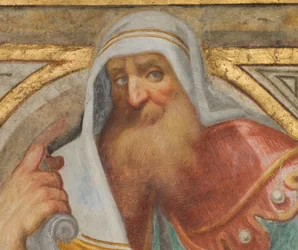 Nawa Centralna, Plume Czwarte Przęsło Północne, Vincenzo Campi 1573, Popiersie z Prorokiem, Detal