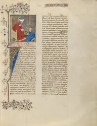 Boethius instruuje młodego chłopca w zakresie arytmetyki