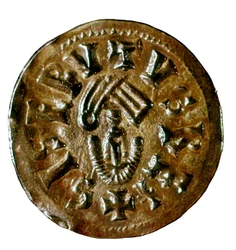 Tremis (lub uncja) króla Sisenanda, odlewana w Caesaraugusta (Saragossa), Hiszpania, VII w. (moneta)