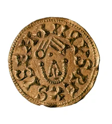 Tremisis (lub triens) króla Sisenanda, odlew w Tarraco, Hiszpania, VII w. (moneta)