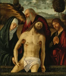 Carpaccio - LAMENTACJA Z MADONNĄ I ŚWIĘTYMI JÓZEFEM Z ARIMATHEA I JANEM EWANGELISTĄ, Perocco 4