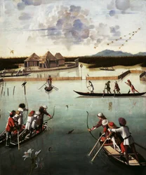 Polowanie na lagunie, ok. 1490-5 (olej na panelu)