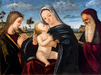 Dziewica z Dzieciątkiem i św. Katarzyną i św. Hieronimem, ok. 1503 (olej na drewnie)