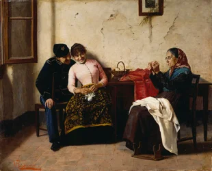 Vittorio Reggianinin (1858-1938) kosija, öljy kankaalle, 65x59,5 cm kiillotettu