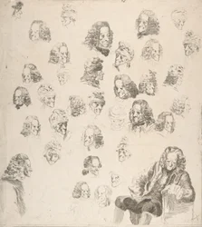 Szkice Woltera w wieku osiemdziesięciu jeden lat, 1775.