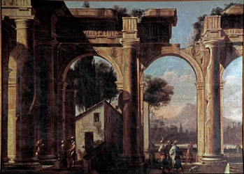Krajobraz z ruinami Obraz Viviano Codazzi (1604-1670) XVII wiek Dim 100x132 cm Wenecja, Museo Correr, n 1037