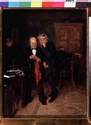 Zaufanie. Peinture de Vladimir Yegorovich Makovski (Makovsky, Makovskij) (1846-1920), huile sur toile