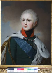 Alexandre Ier de Russie (Alexandre Pavlovitch Romanov) - Portret cesarza Aleksandra I (1777-1825) - Vladimir Lukich Borovikovsky (1757-1825). olej na płótnie