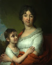 Portret A.E. Labziny i jej przybranej córki S.A. Mudrowej, 1803