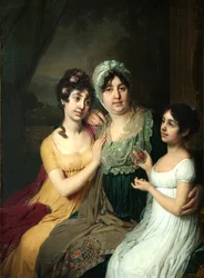 Portret hrabiny Anny Bezborodko z córkami Ljubowem i Kleopatrą, 1803