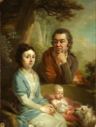 Portret Wasilija Nebolsina, jego żony Avdotia z dzieckiem, koniec lat 90. XIX wieku