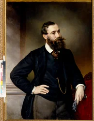 Portret prawnika i filozofa Borysa Nikołajewicza Cziczerina (Cziczerina) (1828-1904) - Obraz Władimira Osipowicza Sherwooda (Shervud) (1832-1897), olej na płótnie (117x83 cm), koniec XIX wieku - (Portret prawnika i filozof polityczny Bo