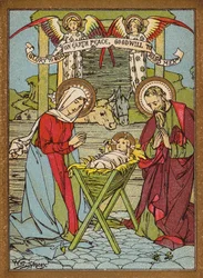 Narodzenie naszego Pana (kolorowa litografia)