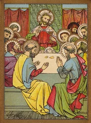 Wieczerza paschalna (kolorowa litografia)