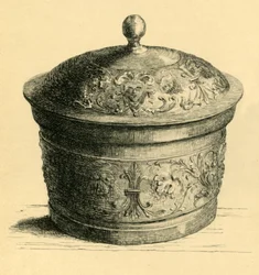 Metalowe pudełko z wieczkiem, c1600, 1881.