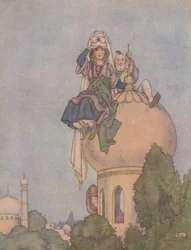 Siedziała przez cały dzień na dachu swojego pałacu, oczekując go, ok. 1930