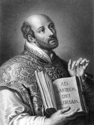 Święty Ignacy Loyola, hiszpański żołnierz z XVI wieku i założyciel zakonu jezuitów, 1836.