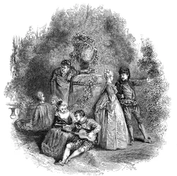 Scena z Watteau w 1644, 1844.