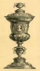 Srebrny kubek i wieczko, c1550, 1881.