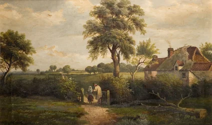 Scena domku, Marston Green, 1870.