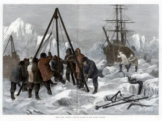 Arktyczne życie, wyrwanie się z lodu z kwater zimowych, 1875 r