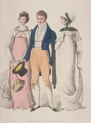 Półpełne sukienki, c1810
