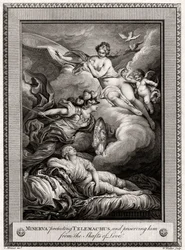 Minerwa chroniąca Telemacha i chroniąca go przed Wałami Miłości, 1775.