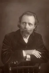„” (Thomas Henry) Hall Caine (1853-1931) Angielski pisarz. Towarzysz Dantego Gabriela Rossettiego pod koniec życia tego ostatniego (1881-1882) (typ woodbury)