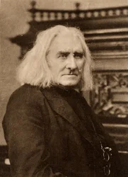 Franz Liszt (1811-1886) Węgierski pianista i kompozytor w późniejszym życiu. Fotograwiura według fotografii W&D Downey, Londyn (fotograwiura)