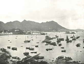East Point ukazujący Victoria Hills, Hongkong, 1895.