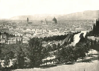 Panorama miasta Florencja, Włochy, 1895.