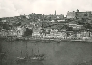 Panorama miasta Porto, Portugalia, 1895.