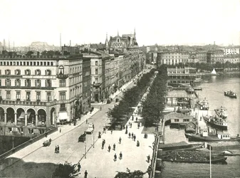 Jungfernstieg, Hamburg, Niemcy, 1895.