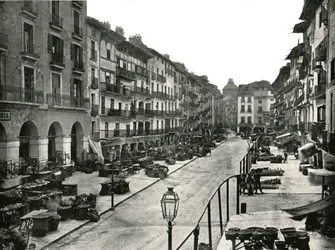 Rynek, Saragossa, Hiszpania, 1895.