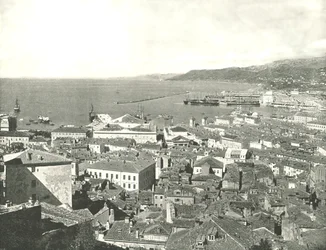 Miasto i port, Triest, Włochy, 1895.