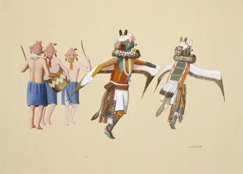 Kwahuh, 1930-40 (tempera na papierze tkanym)