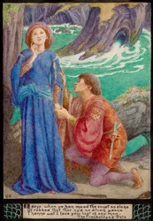 Aureliusz i Dorigen (ołówek i akwarela)