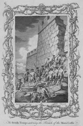 Oddziały brytyjskie wkraczające do Zamku Moro, ok. 1770.